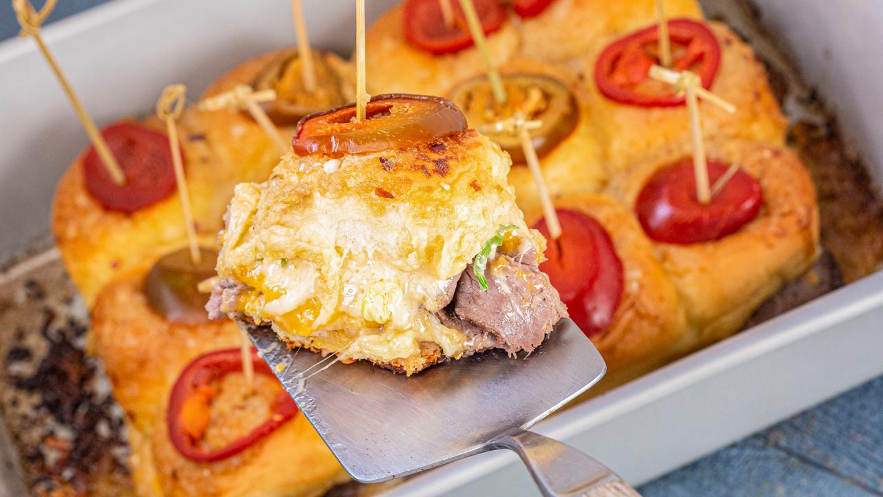 Cheesy Roast Beef Casserole Sliders Sunny Anderson Rachael Ray Show